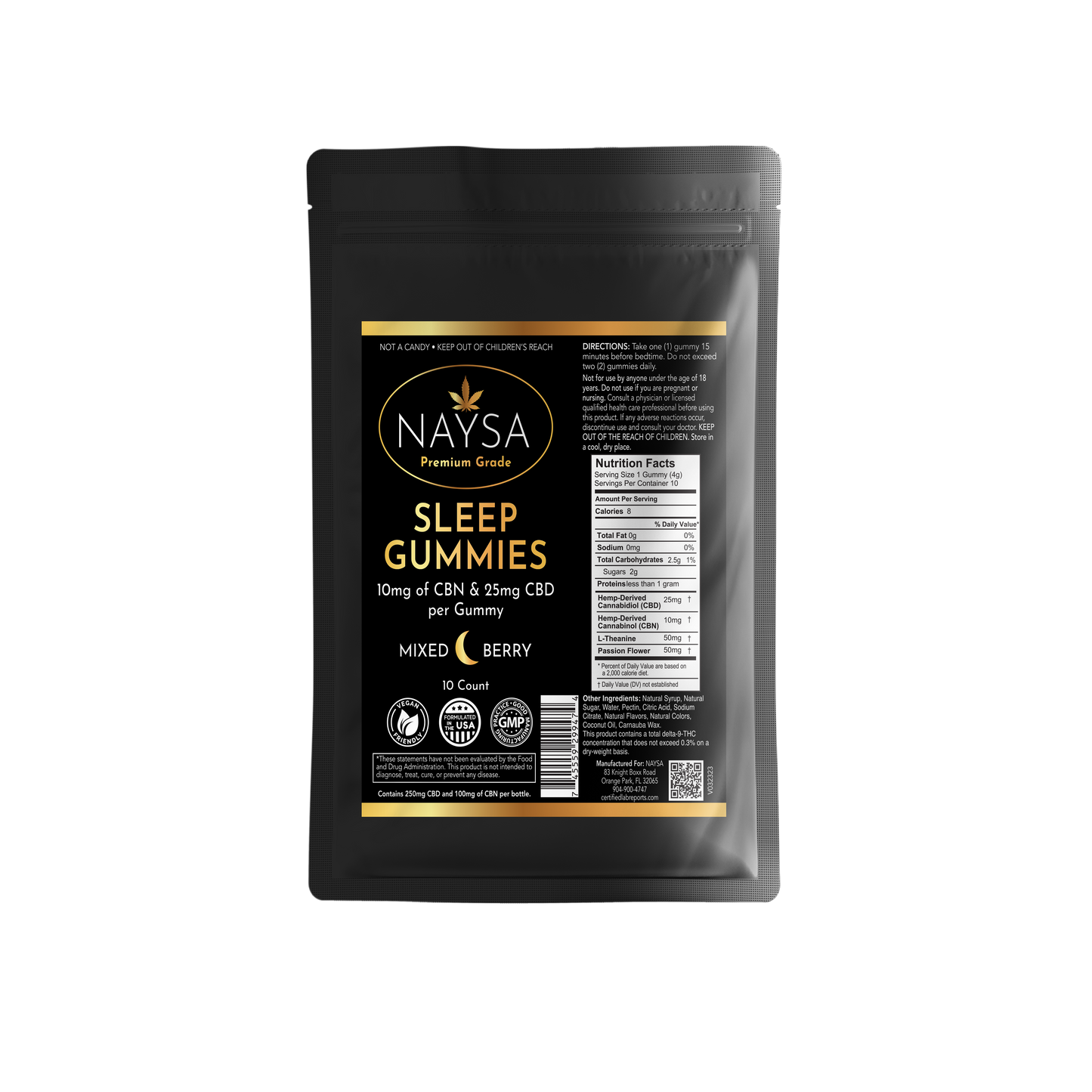 Sleep Gummies with 10mg CBN & 25mg CBD 10 ct